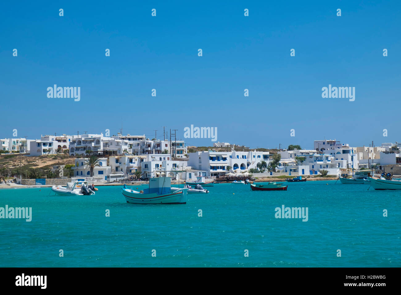 Bateaux, Koufonisi, Cyclades, Mer Égée, Grèce Banque D'Images