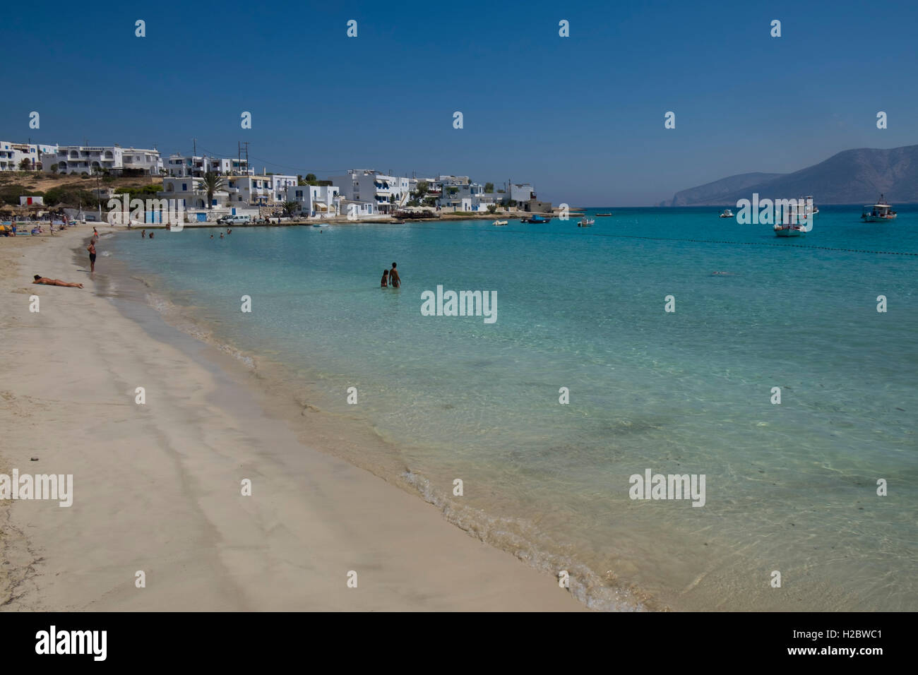 Mer et veach,,Koufonisi, Cyclades, Mer Égée, Grèce, Europe Banque D'Images