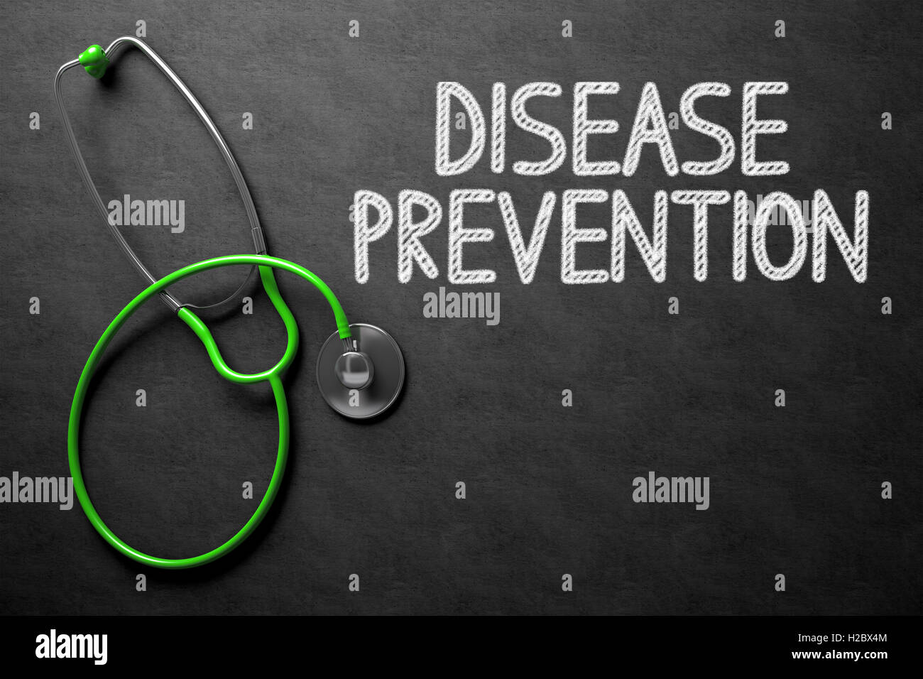 Tableau sur lequel un concept de prévention de la maladie. 3D Illustration. Banque D'Images