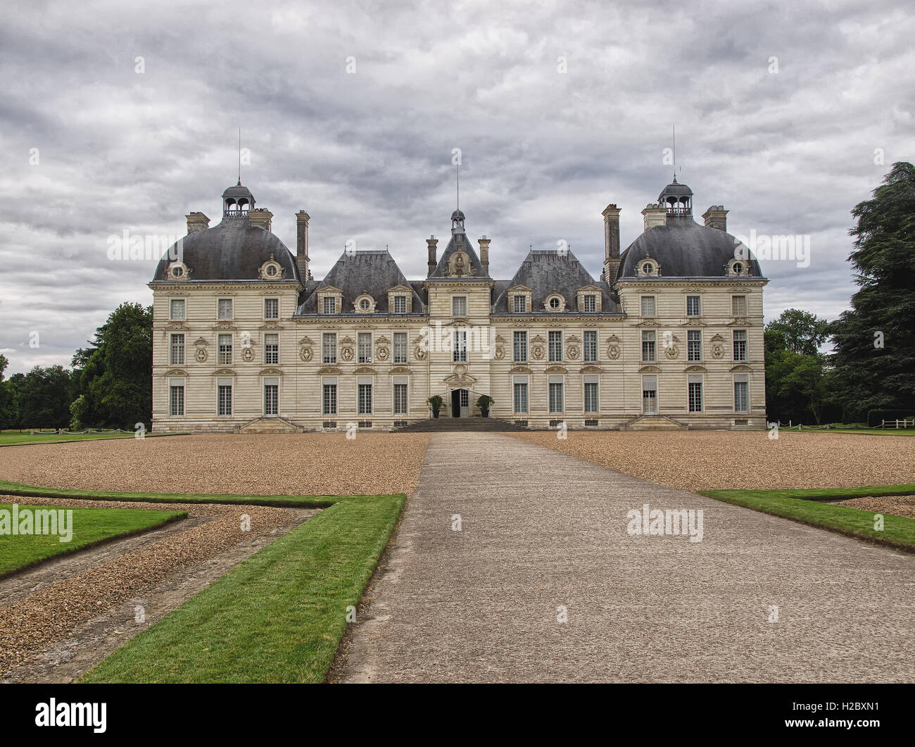 Château de Cheverny en Val de Loire, France - 10 juillet 2012 - à l'avant Banque D'Images