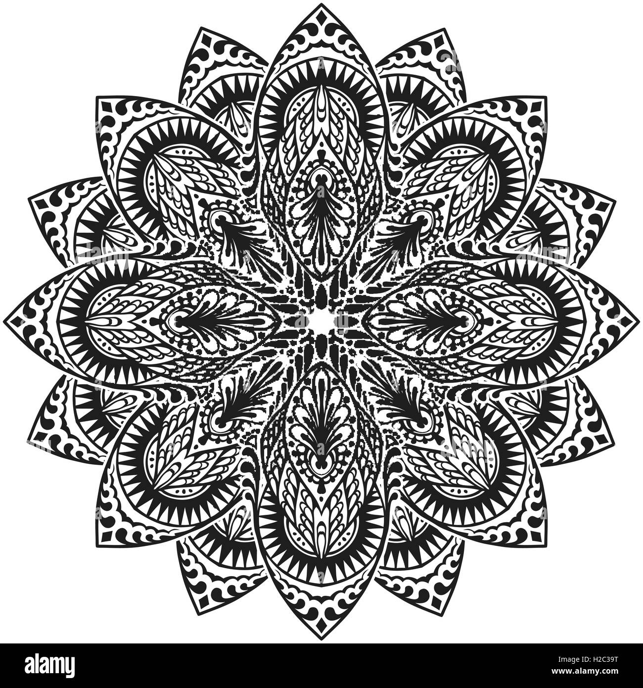 Mandala. Modèle de l'islam oriental, Arabe, Indienne, turque, chinois. Élément de décoration Vintage Illustration de Vecteur