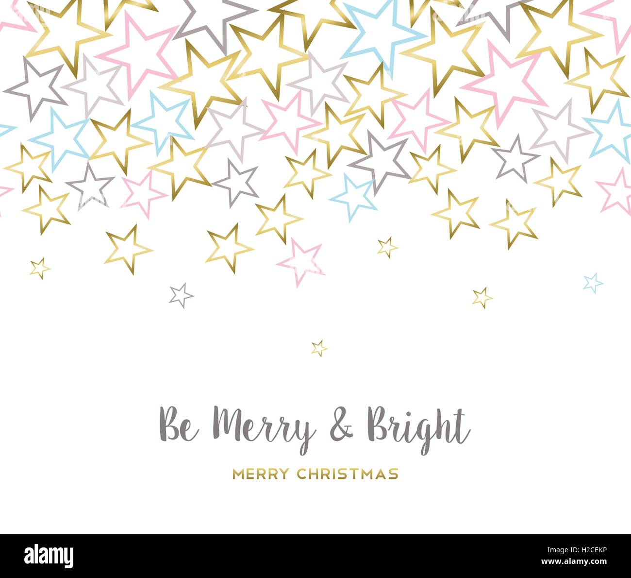 Joyeux Noël illustration design, gold star background avec happy devis pour des fêtes. Vecteur EPS10. Illustration de Vecteur