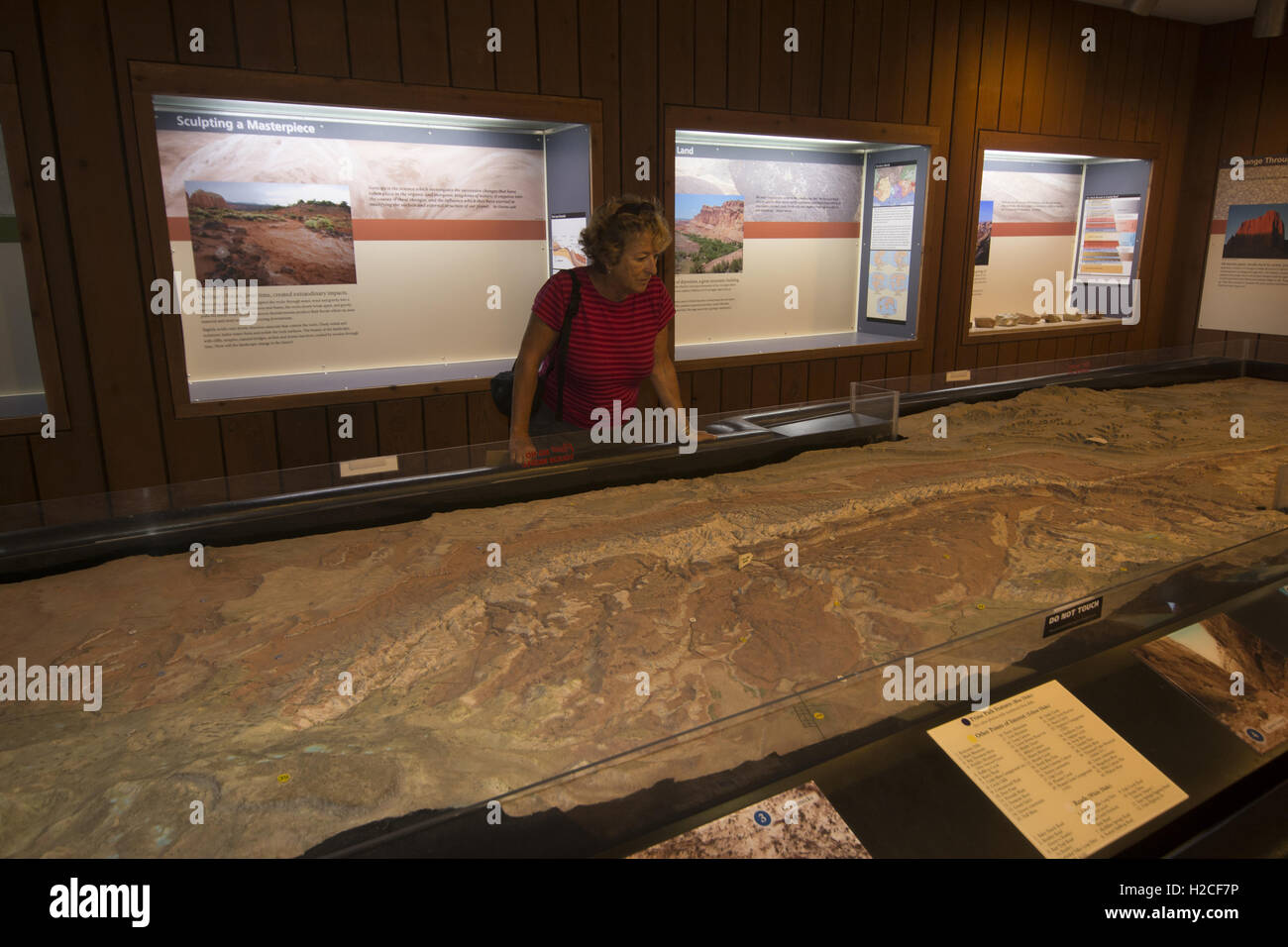 L'Utah, Capitol Reef National Park, Centre d'accueil, de l'intérieur Banque D'Images