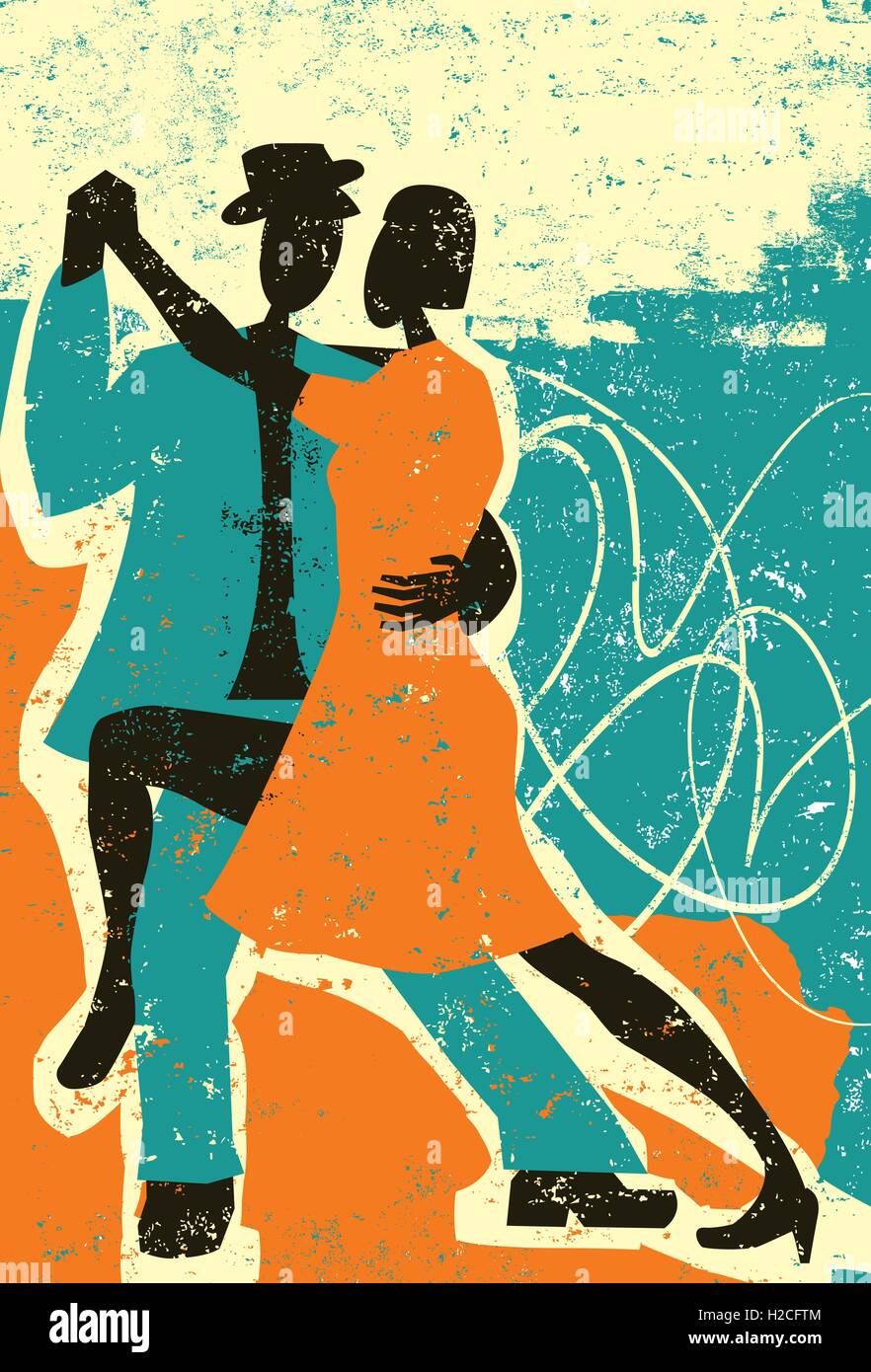 Deux personnes dansant le tango Illustration de Vecteur