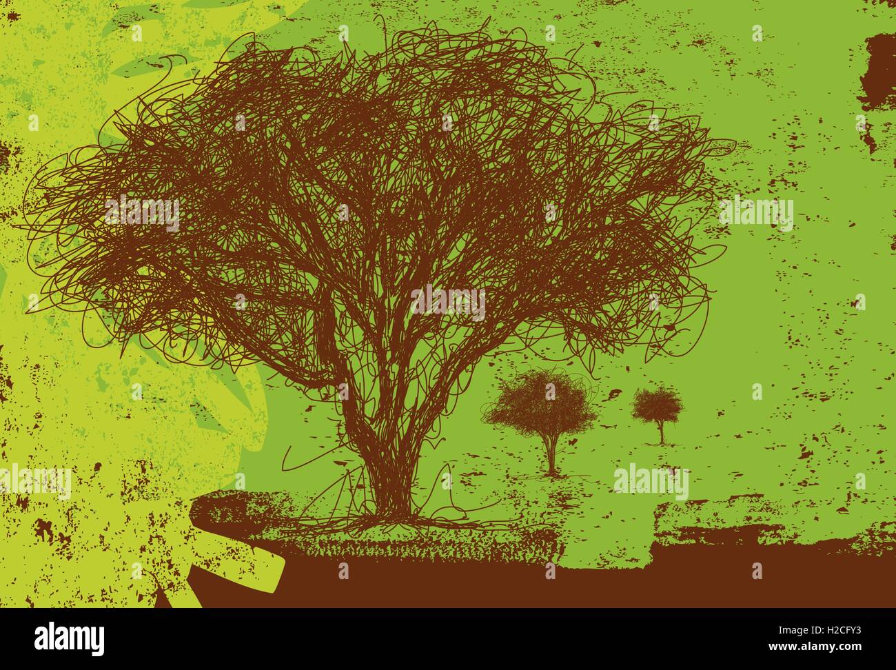 Arbres sommaires Illustration de Vecteur