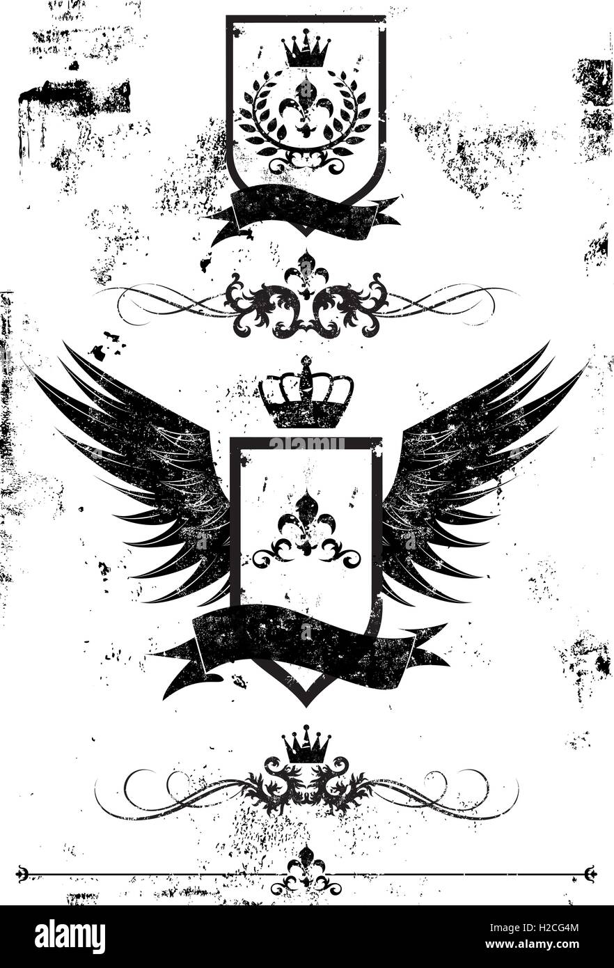 Éléments de conception design Royal Royal éléments sur un fond abstrait. Illustration de Vecteur