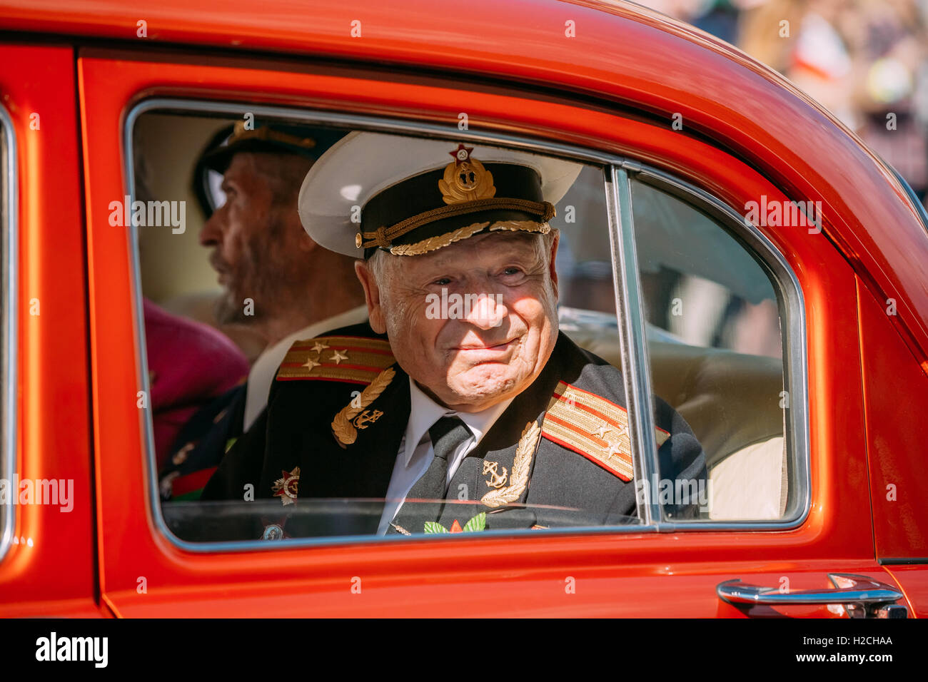V-Day Celebration 9 mai, Gomel Belarus Homiel. Portrait of Elderly Senior homme, ANCIEN COMBATTANT DE LA SECONDE GUERRE MONDIALE2 Сolonel en uniforme de parade Banque D'Images