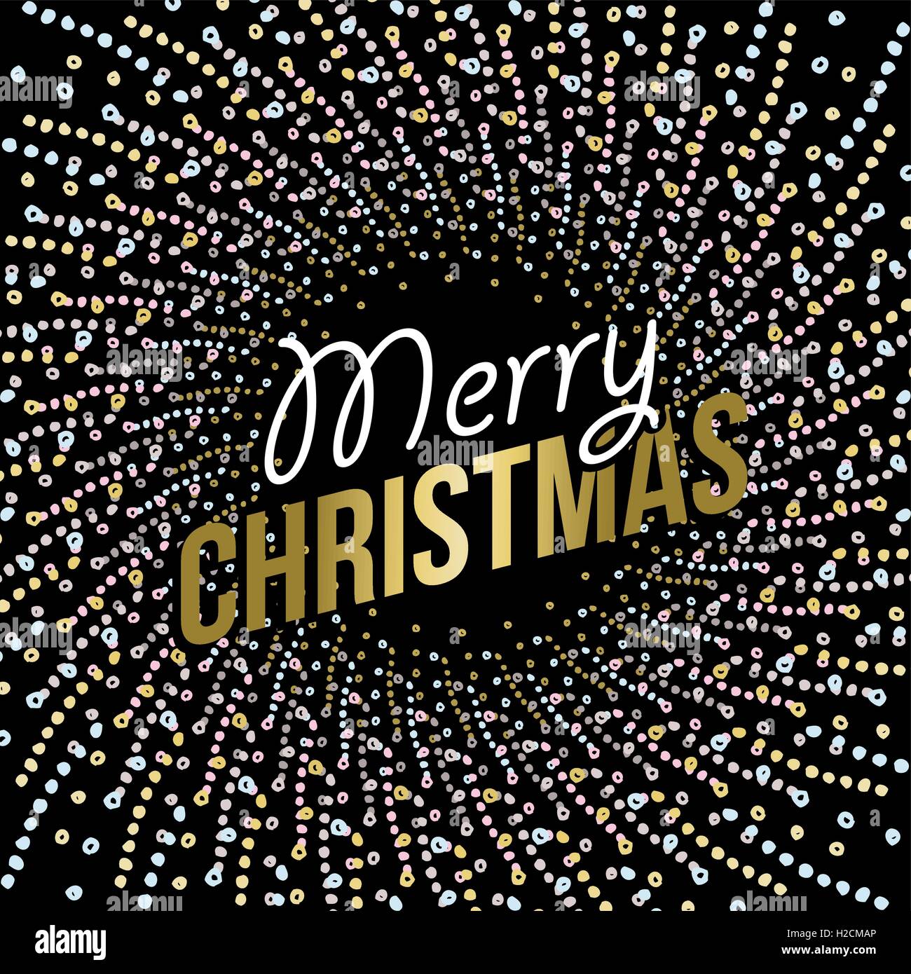 Joyeux Noël mandala dessiné à la main d'or avec fond et formes abstraites design lettrage. Vecteur EPS10. Illustration de Vecteur