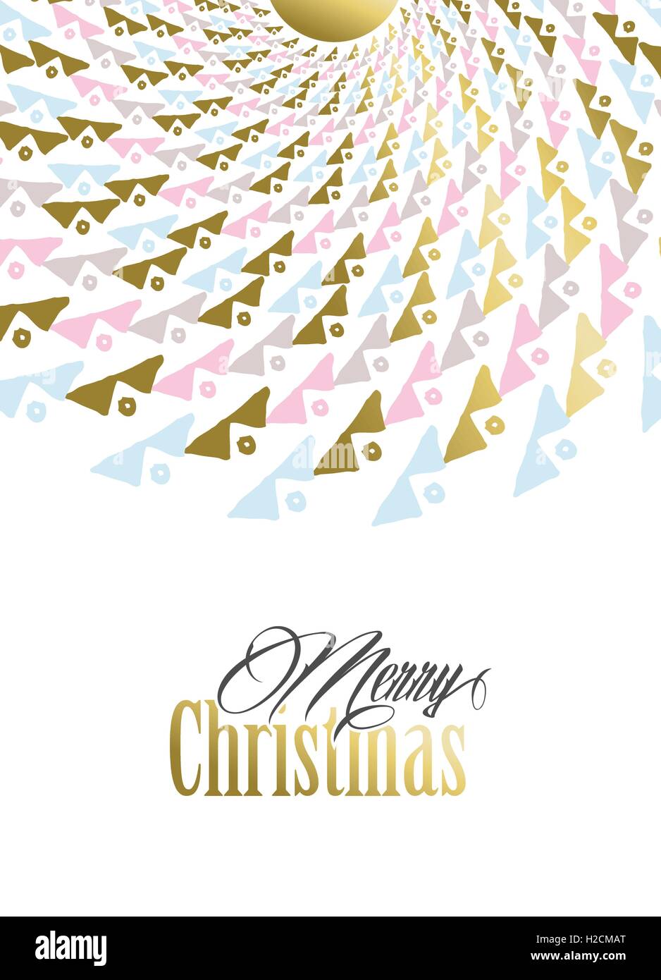 Joyeux Noël en or de conception et des couleurs pastel avec tribal art mandala pour holiday Greeting card, poster, ou invitation. EPS10 Illustration de Vecteur