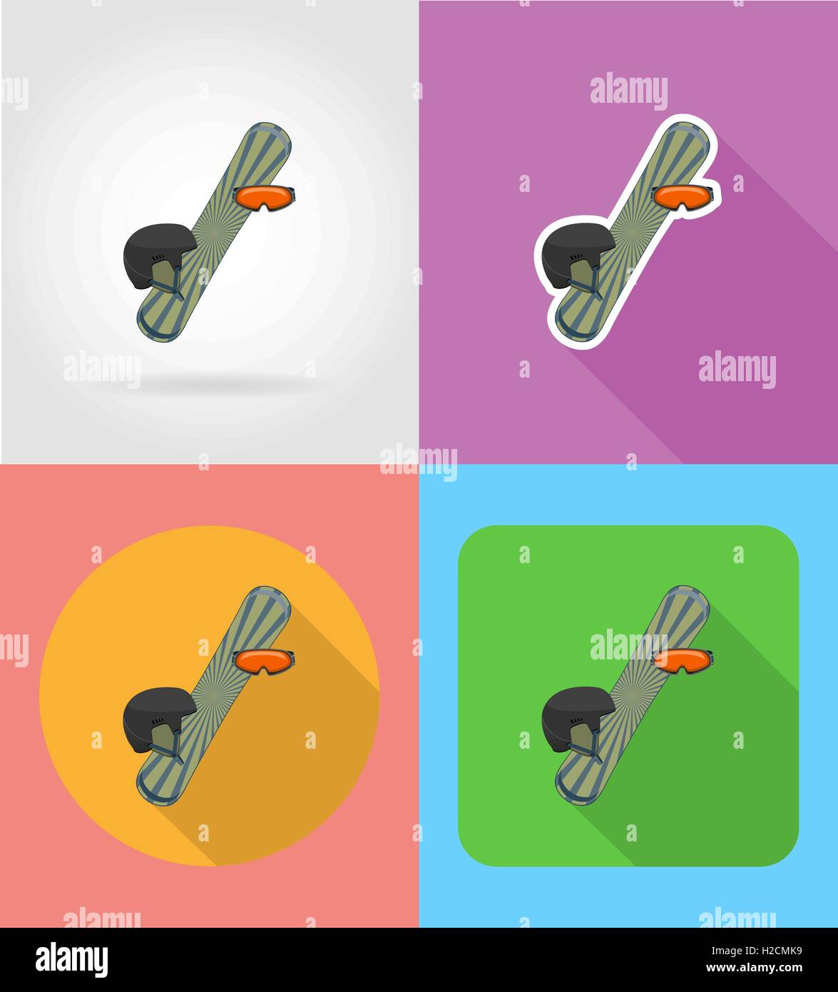L'équipement de sport pour le snowboard télévision icons vector illustration isolé sur fond Illustration de Vecteur