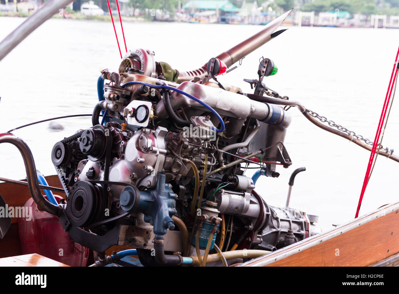 Close up de moteur de bateau Banque D'Images