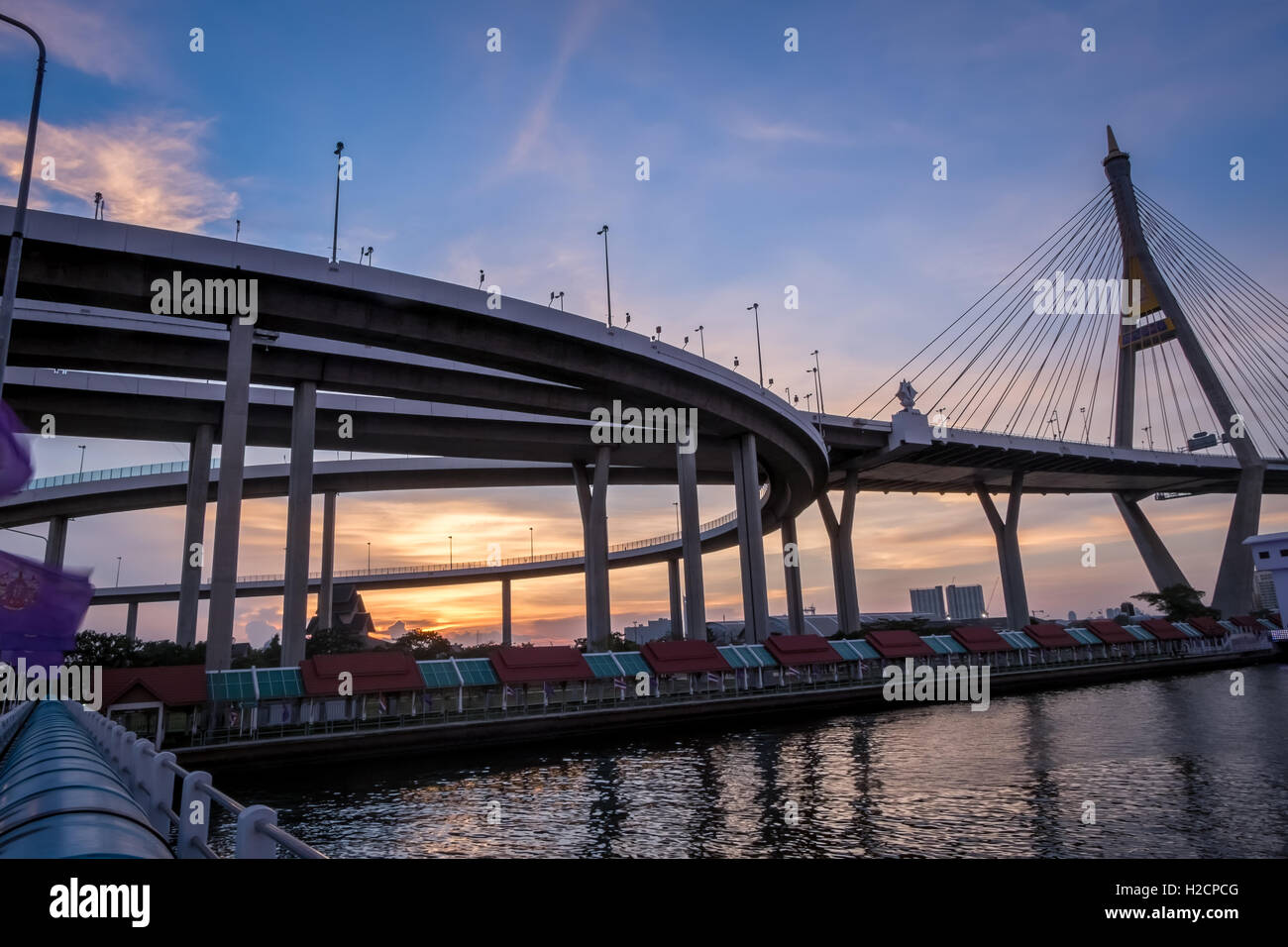 L'anneau de l'industrie Pont sur la rivière Banque D'Images