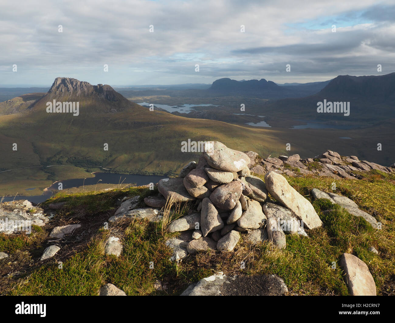 Stac Pollaidh de sommet d'Sgorr Tuath Coigach, Ecosse, Banque D'Images