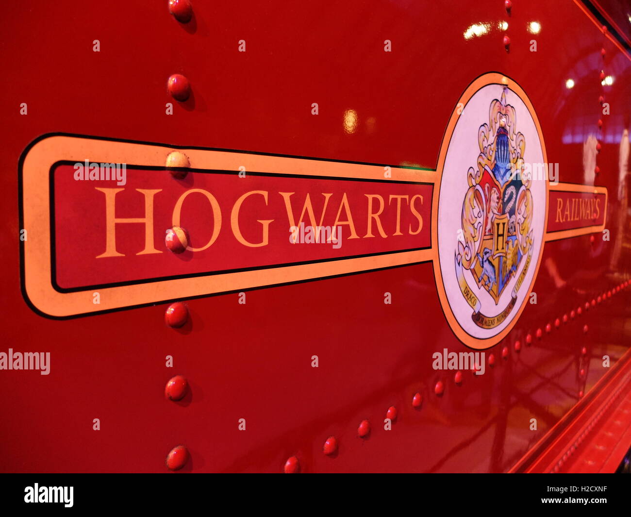 Les décisions de Harry Potter Warner Bros studio Tour, Londres. Poudlard Express sign Banque D'Images