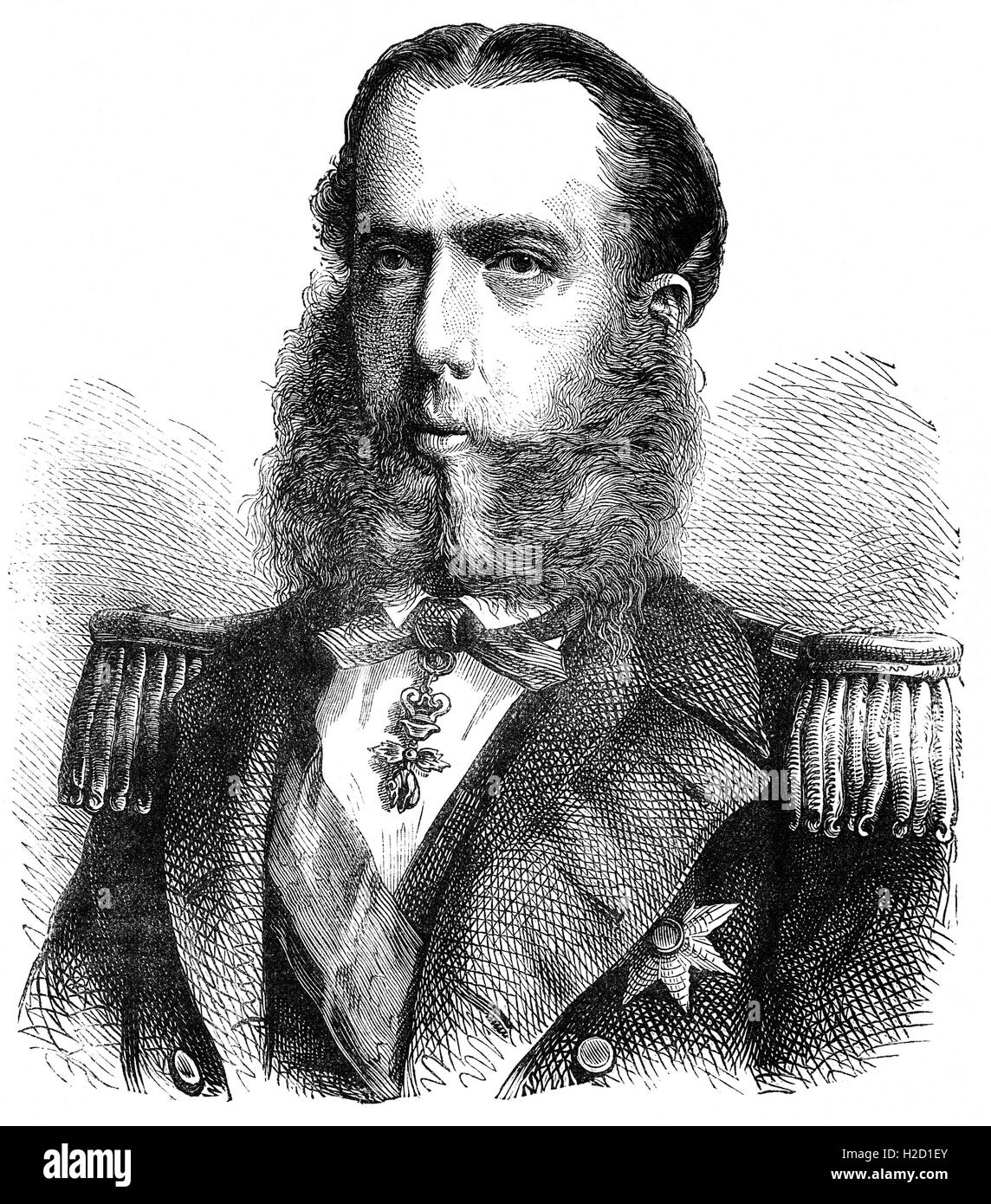 Maximilien (1832 - 1867) était le seul monarque de la Deuxième Empire Mexicain. Il était un des frères de l'empereur d'Autriche François Joseph I. Après une brillante carrière dans la Marine autrichienne, il a accepté une offre par Napoléon III de la France à l'article Mexique. Banque D'Images