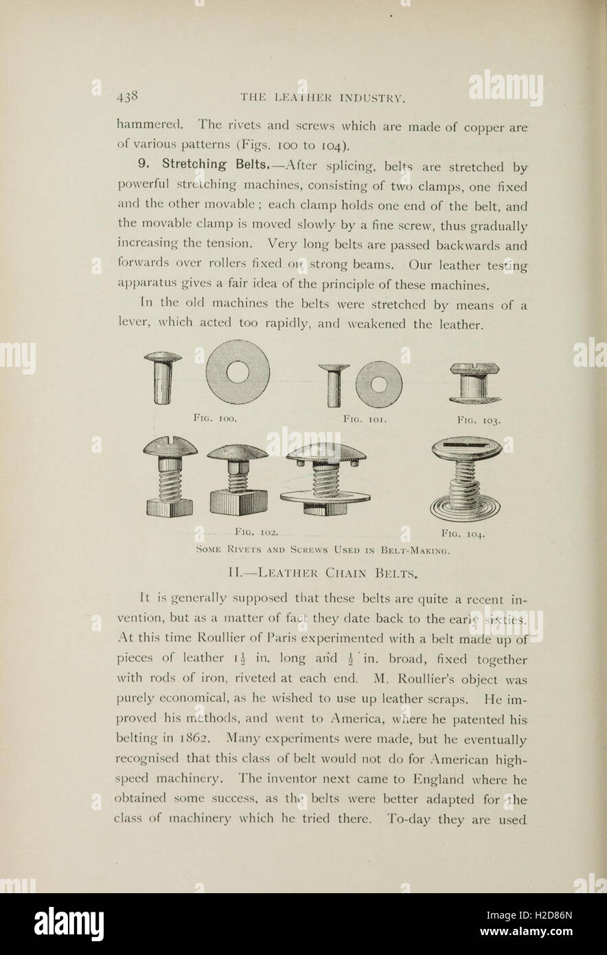 Traité pratique sur l'industrie du cuir (page 438) Banque D'Images