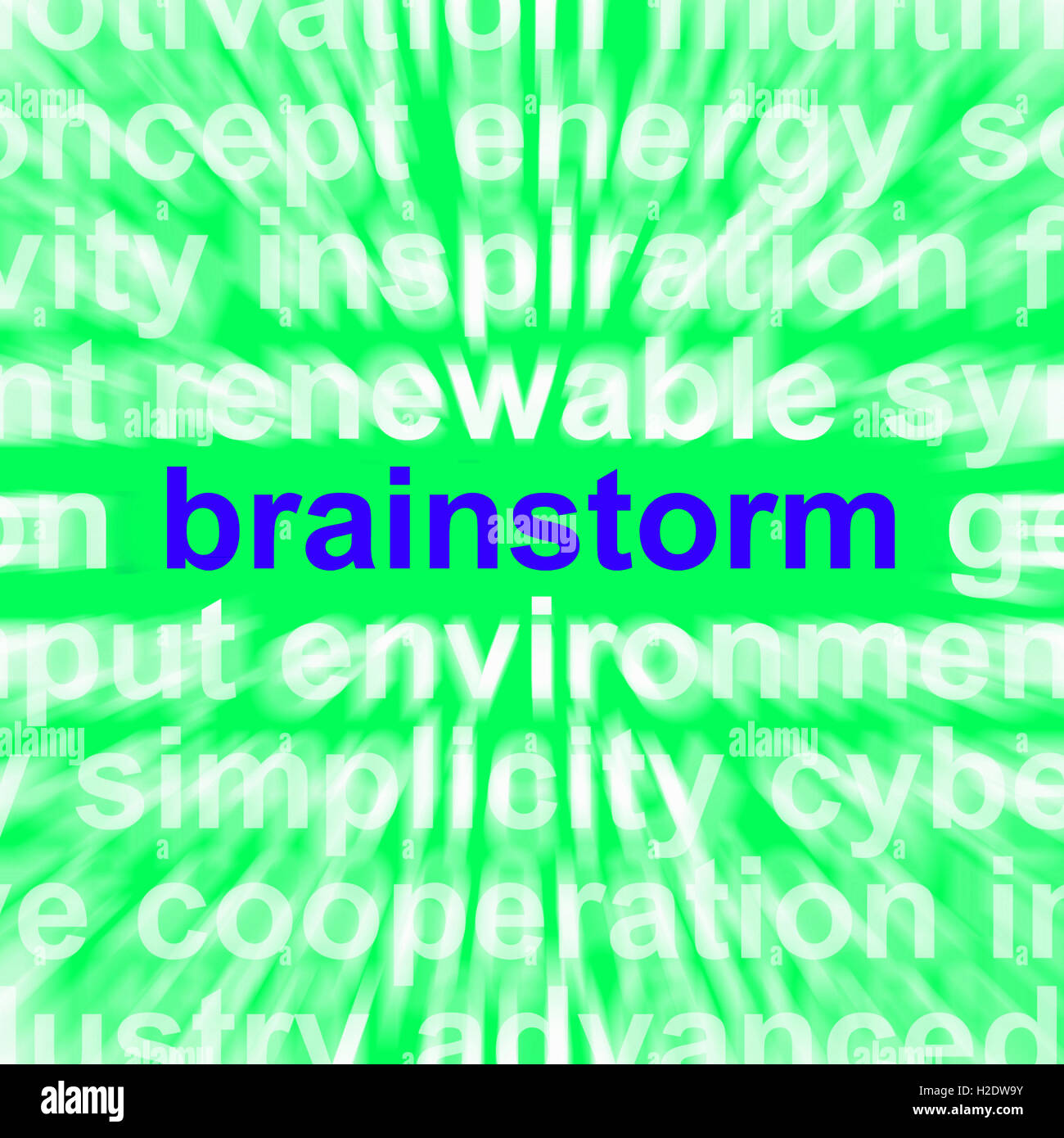 Brainstorm mot signifie une réflexion créative de problèmes et Id Banque D'Images