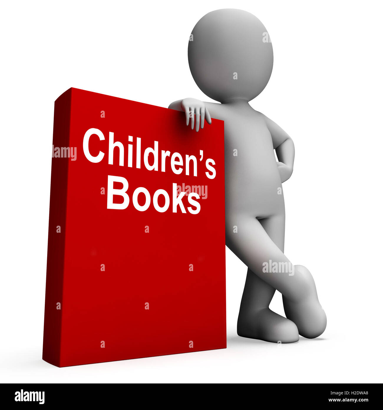 Livre pour enfants et le caractère montre la lecture pour les enfants Banque D'Images