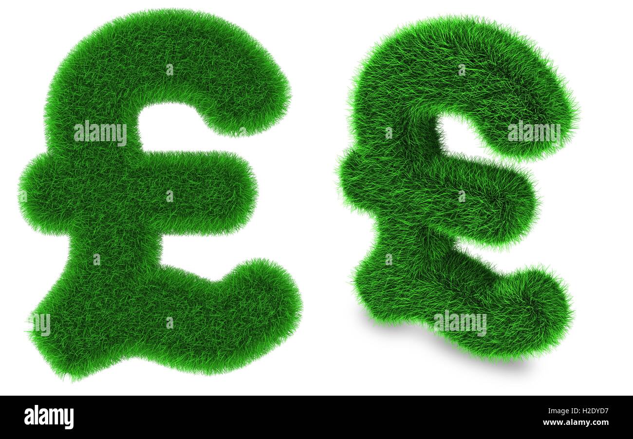 Symbole de la livre sterling en herbe Banque D'Images