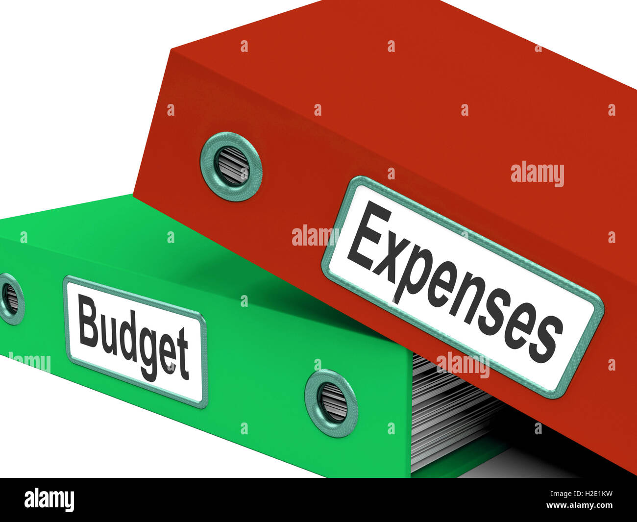 Les dépenses du budget moyen des dossiers les finances de l'entreprise et l'établissement du budget Banque D'Images