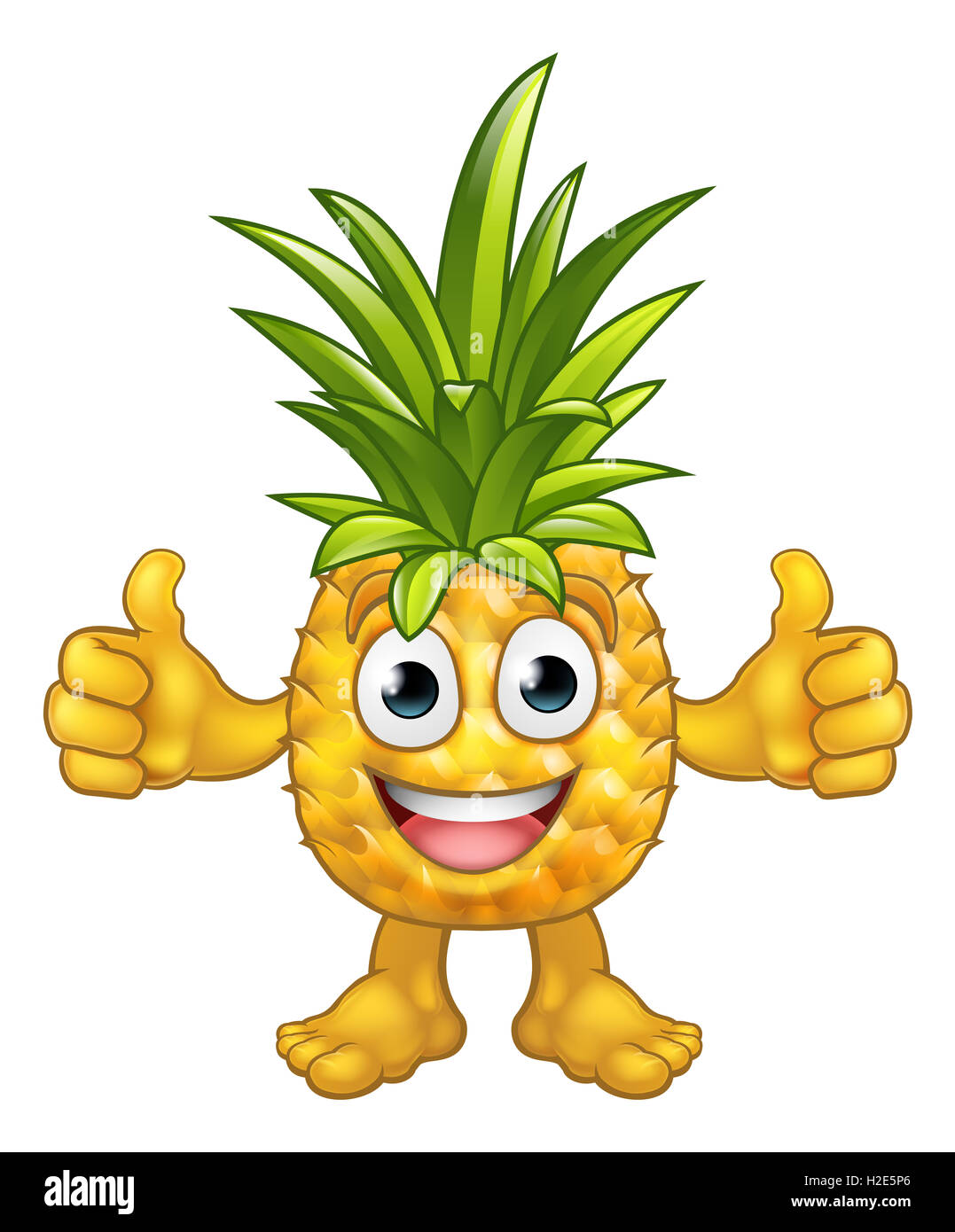 Un fruit d'Ananas cartoon mascot character donnant un coup de pouce Banque D'Images