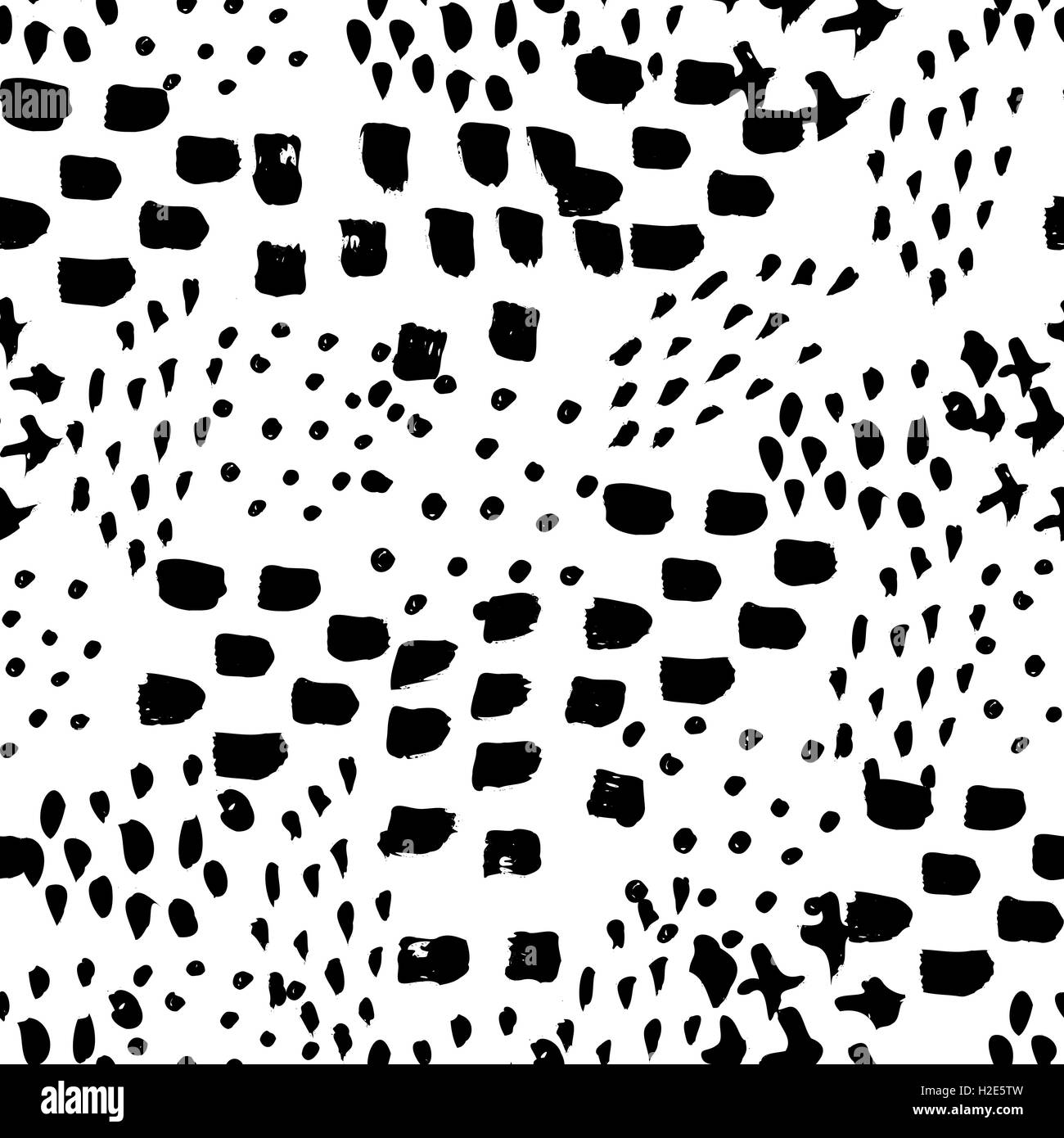 Coups de pinceau peint à la main en noir sur fond blanc. Résumé arrière-plan transparent répétition. Illustration de Vecteur