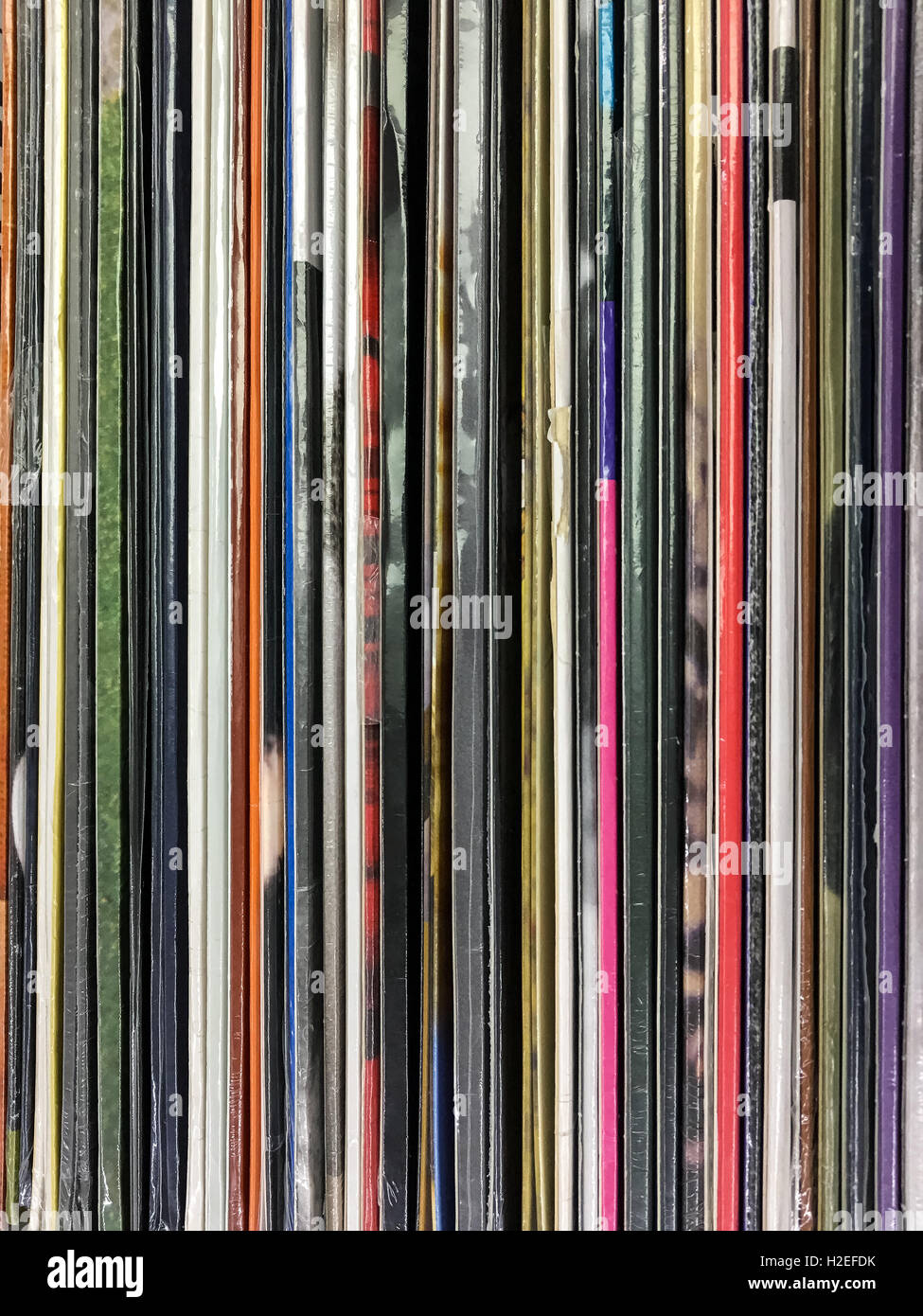 Vue de dessus du vieux disque vinyle cas Banque D'Images