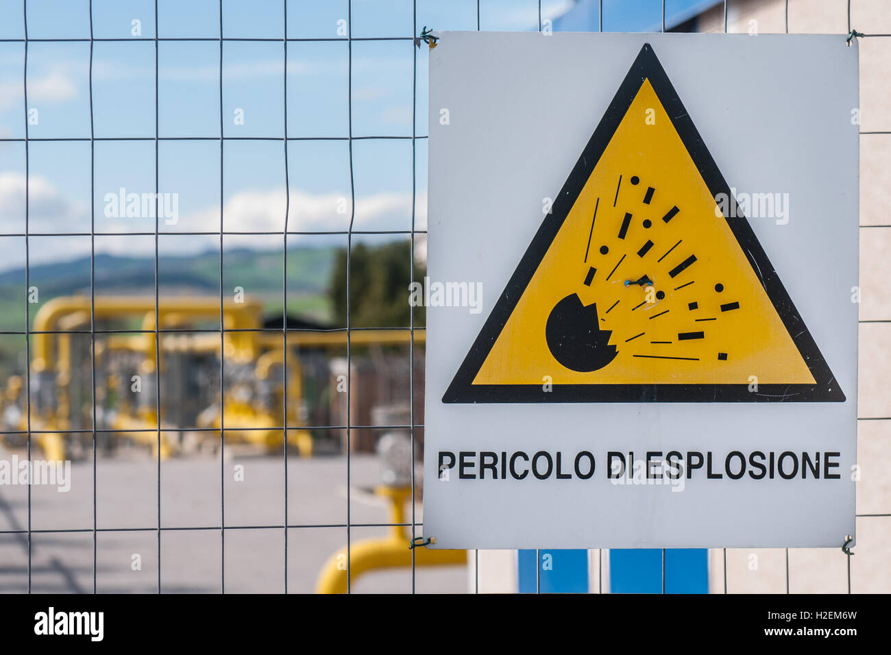 Une raffinerie de gaz à Termoli, au sud de l'Italie. Banque D'Images