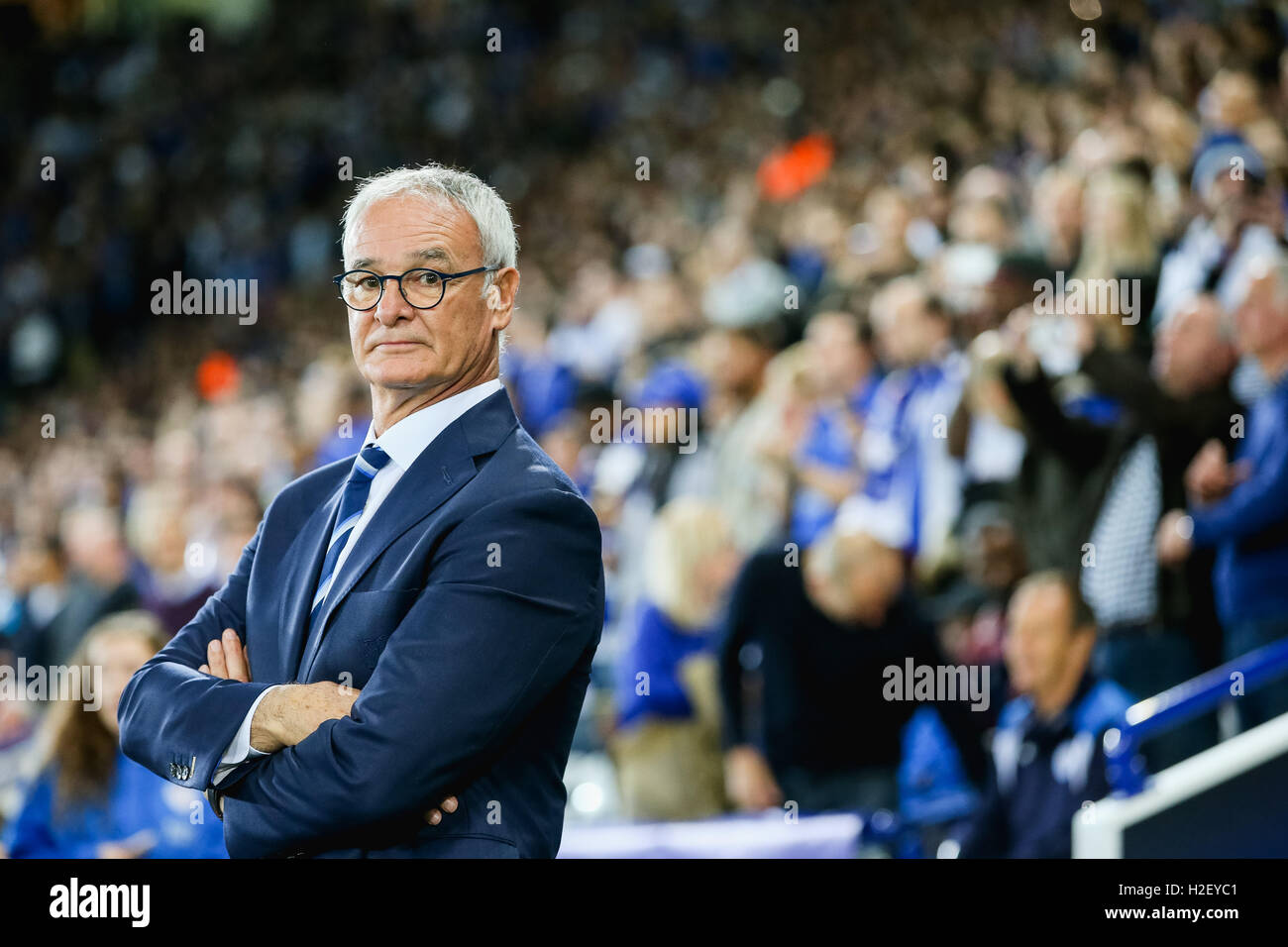 Leicester, Royaume-Uni. 27 Sep, 2016. Claudio Ranieri (Leicester) Football/soccer : Leicester City manager Claudio Ranieri lors de la phase de groupes de la Ligue des Champions match entre Leicester City et le FC Porto à King Power Stadium à Leicester, Angleterre . Credit : AFLO/Alamy Live News Banque D'Images