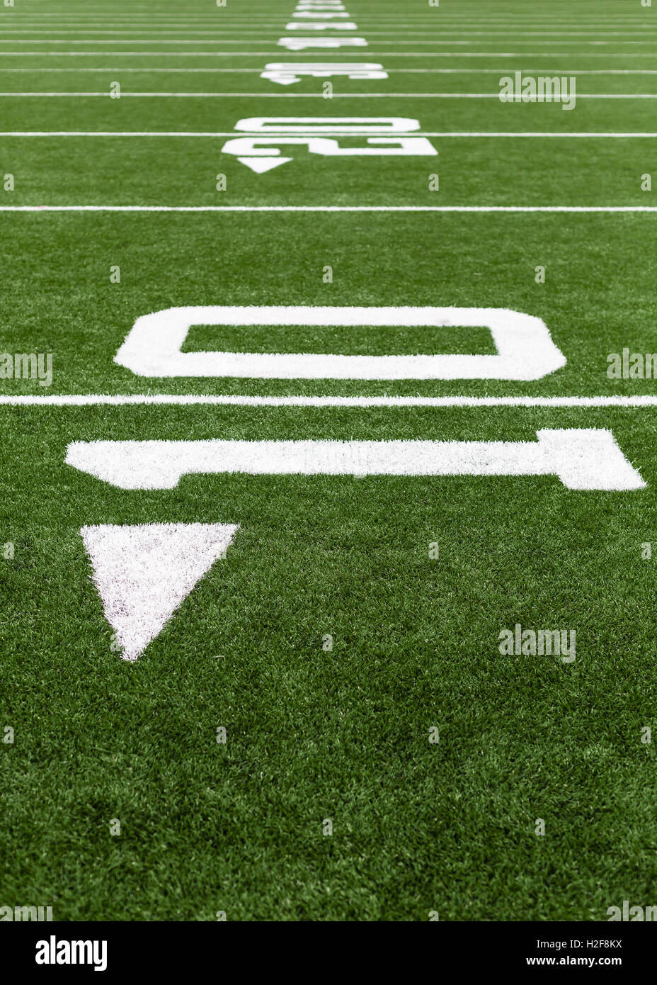 Des chiffres sur un terrain de football. Banque D'Images