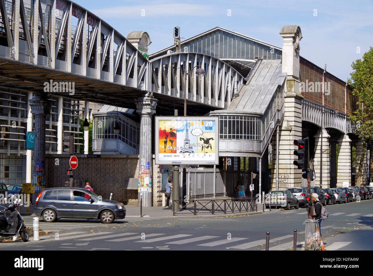 Paris, France, Métro Chevaleret, à la ligne 6 Banque D'Images