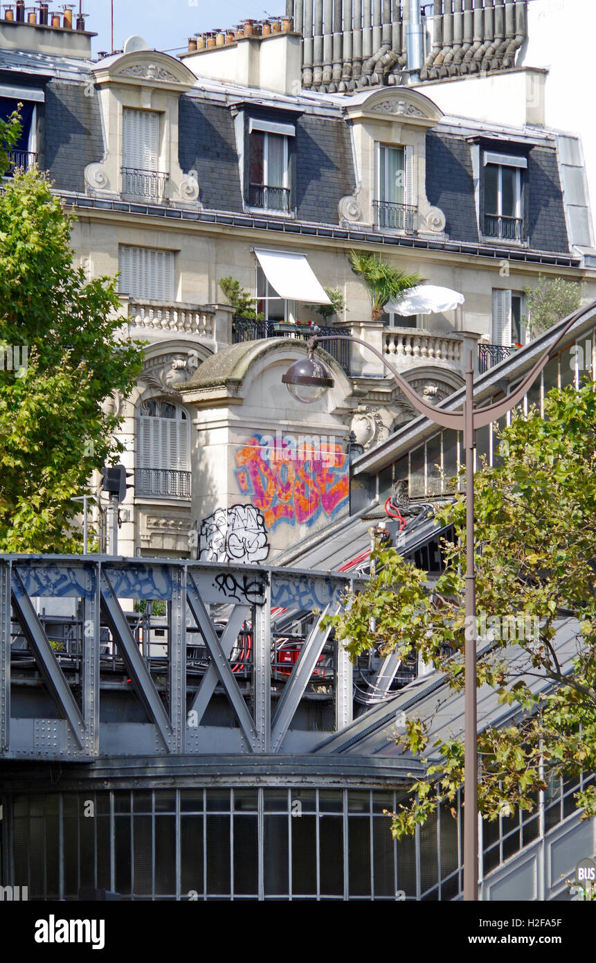 Paris, France, Métro Nationale, à la ligne 6 Banque D'Images