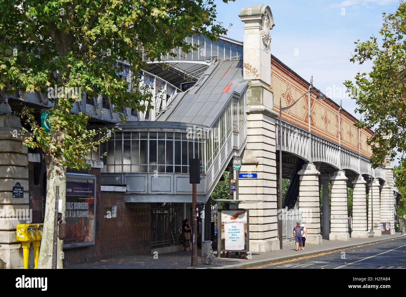 Paris, France, Métro Nationale, à la ligne 6 Banque D'Images