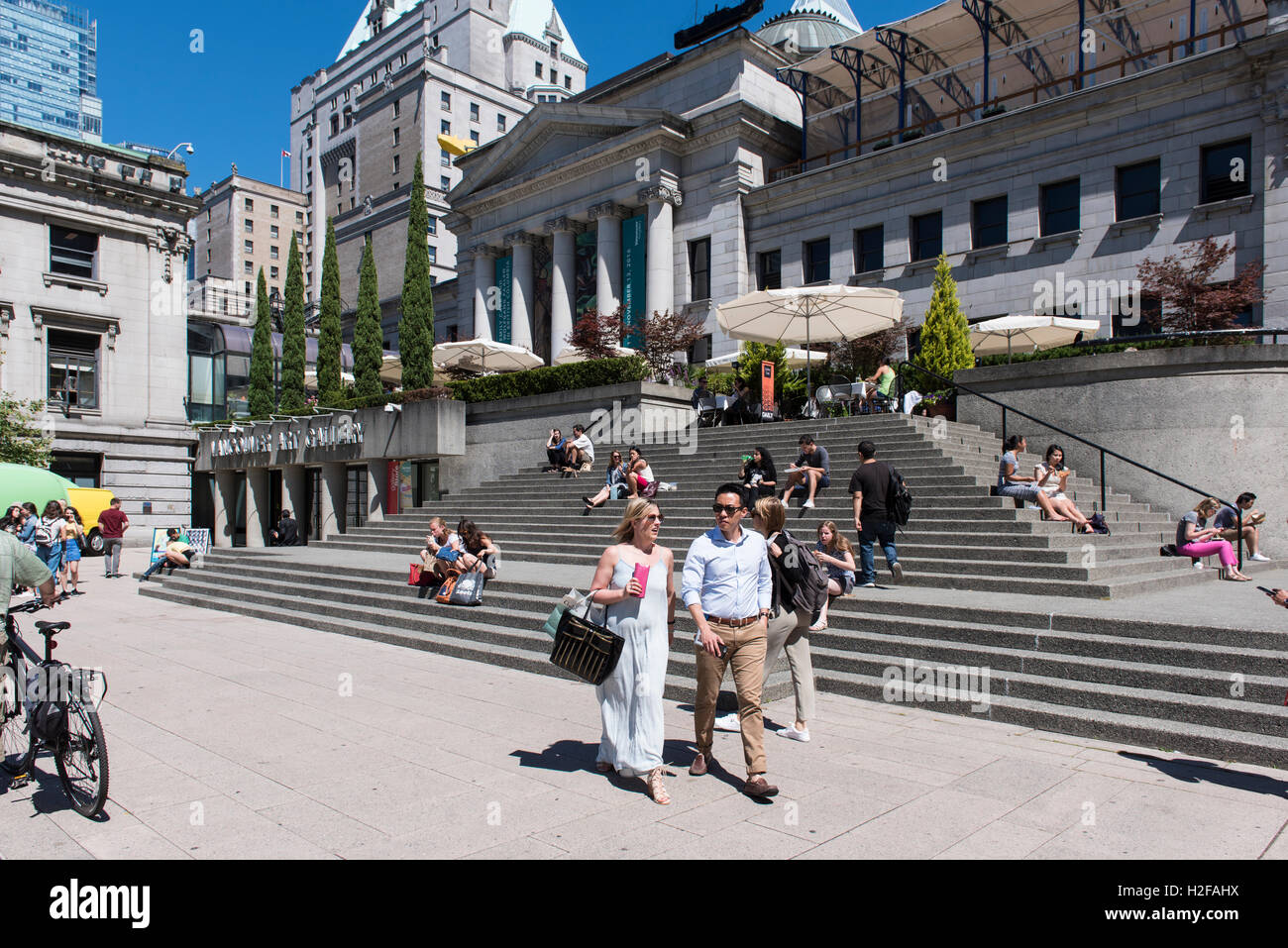 Vue du sud-est de la Vancouver Art Gallery Banque D'Images