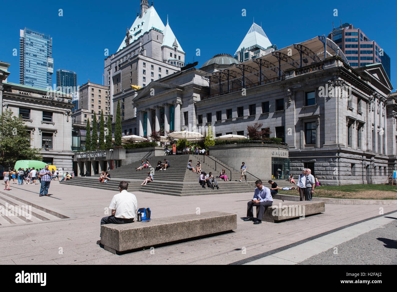 Vue du sud-est de la Vancouver Art Gallery Banque D'Images