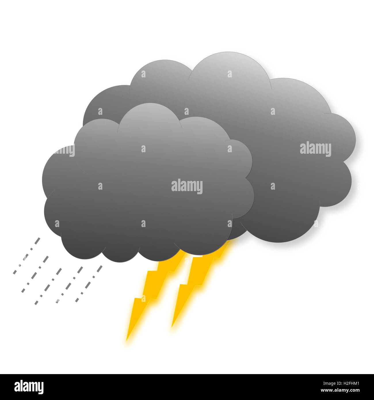 Les nuages orageux comme icône météo Banque D'Images