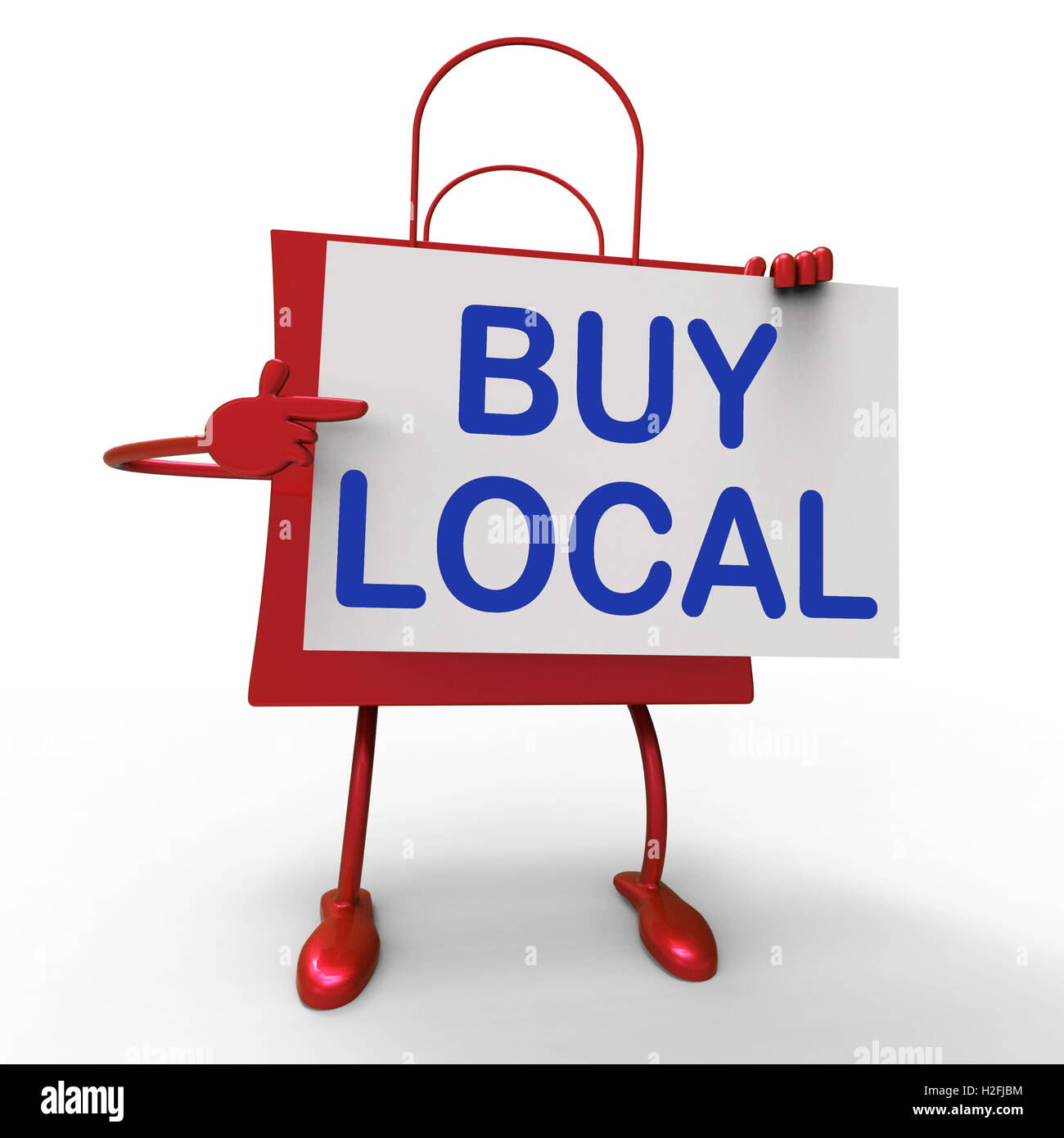 Acheter Sac locale montre l'achat de produits à l'échelle locale Banque D'Images