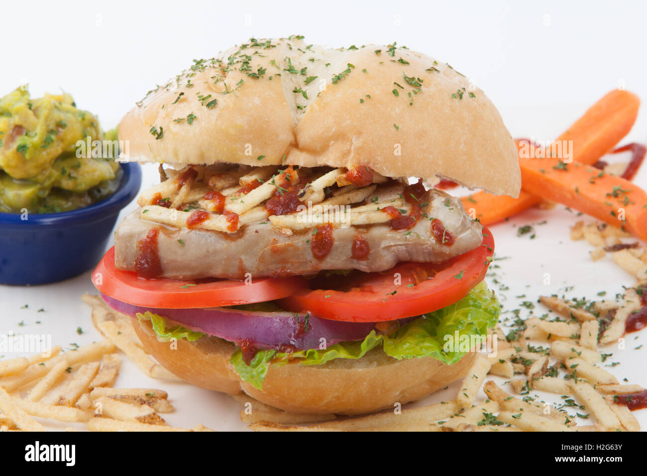 Sandwich steak de thon Banque D'Images