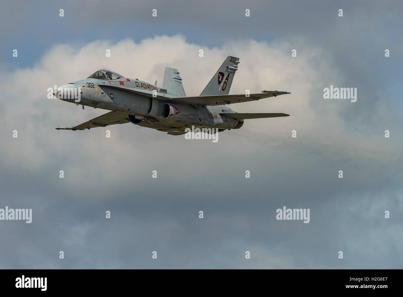 NEW WINDSOR, NY - septembre 3, 2016 : l'évolution de F 18 Hornet à partir de l'Aéroport International de Stewart au cours de l'Airshow de New York Banque D'Images