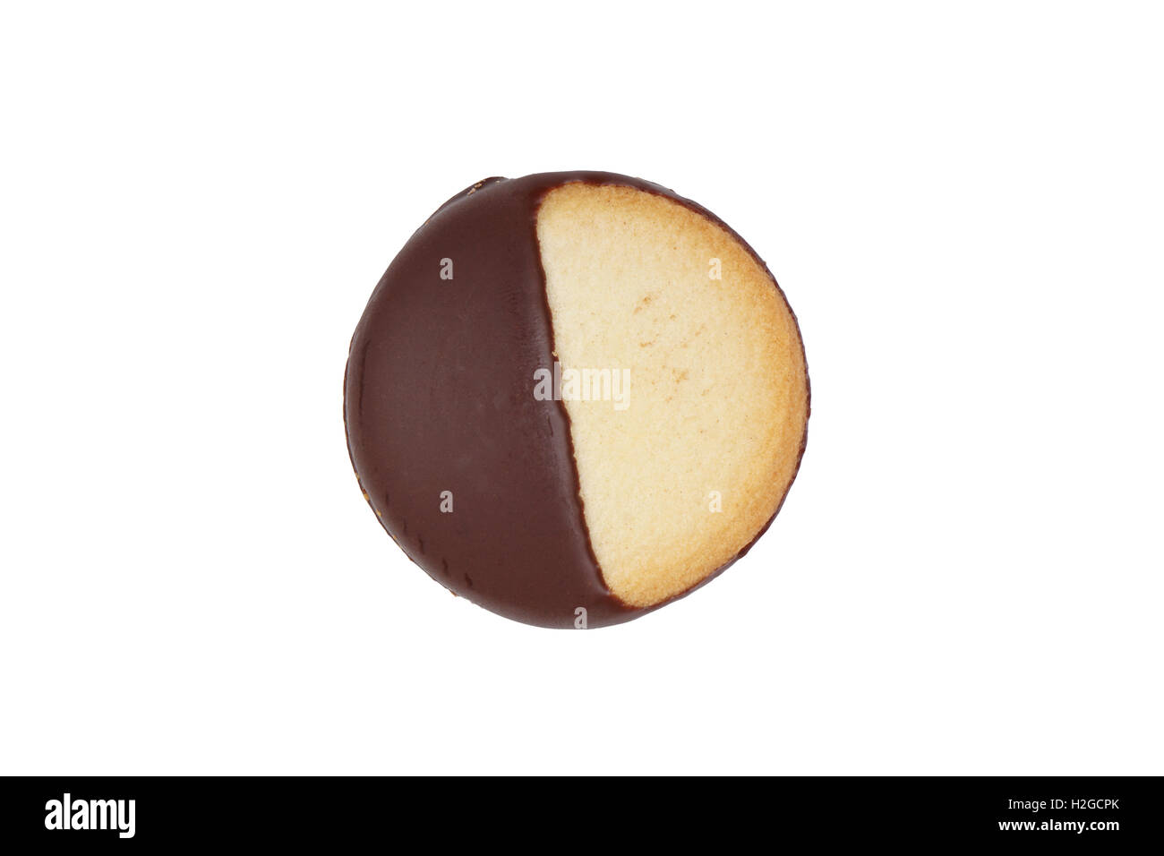 Heidesand cookie avec un glaçage au chocolat à demi couvert Banque D'Images