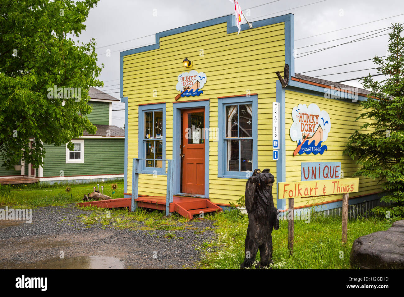 L'Hunky Dory cadeaux à Woody Point, Terre-Neuve et Labrador, Canada. Banque D'Images