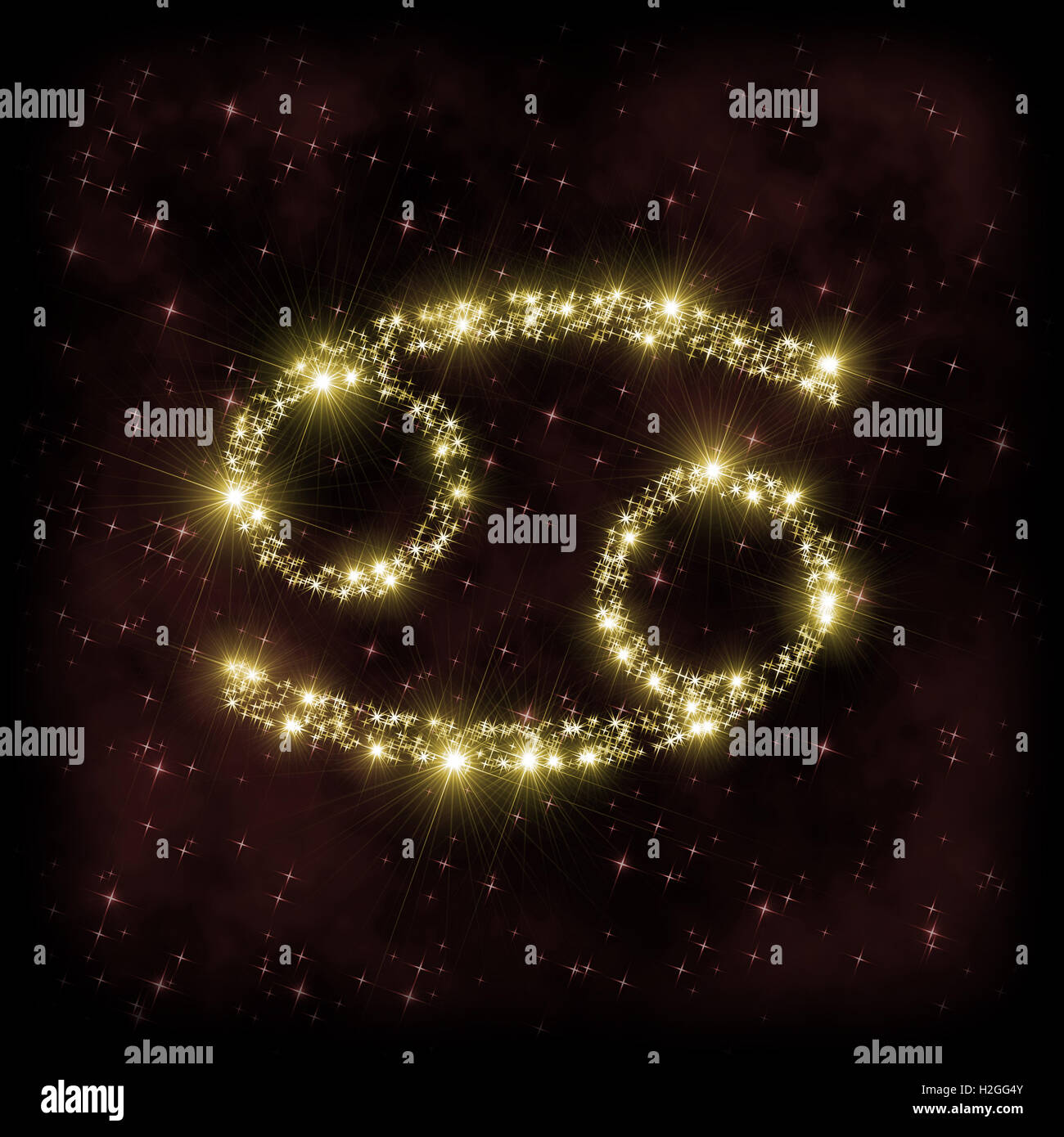 Signe Cancer Zodiak - astronomie ou illustration de l'astrologie dans lequel symbole correspondant à constellation est faite d'étoiles Banque D'Images