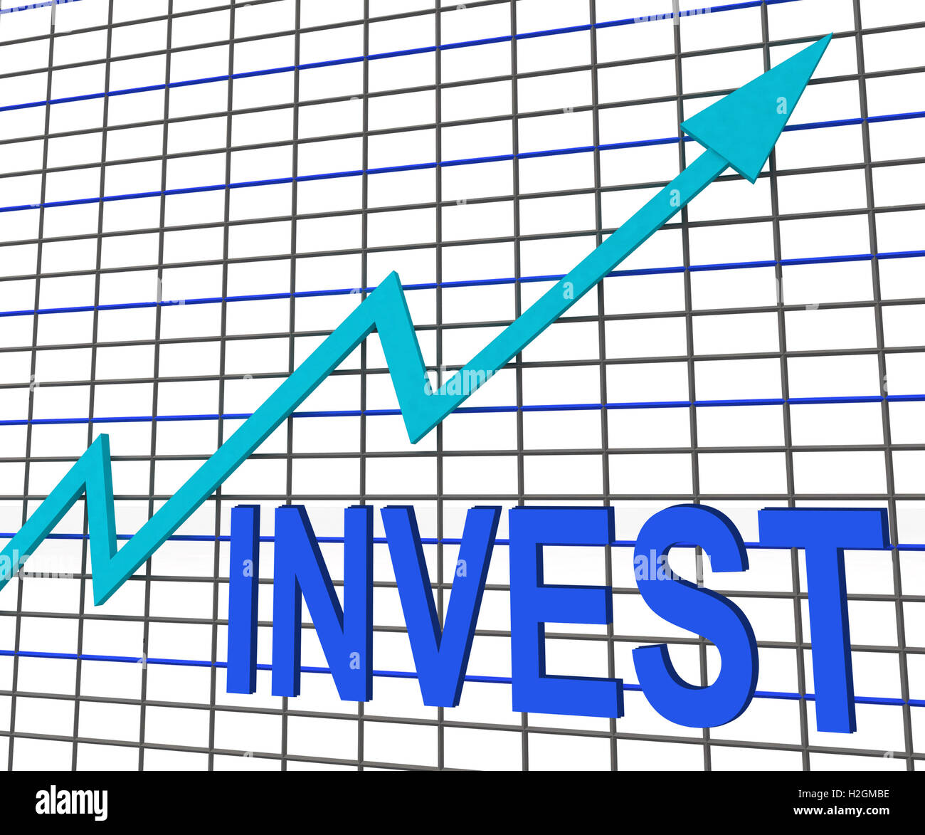 Investir graphique graphique présente d'accroître les investissements Banque D'Images