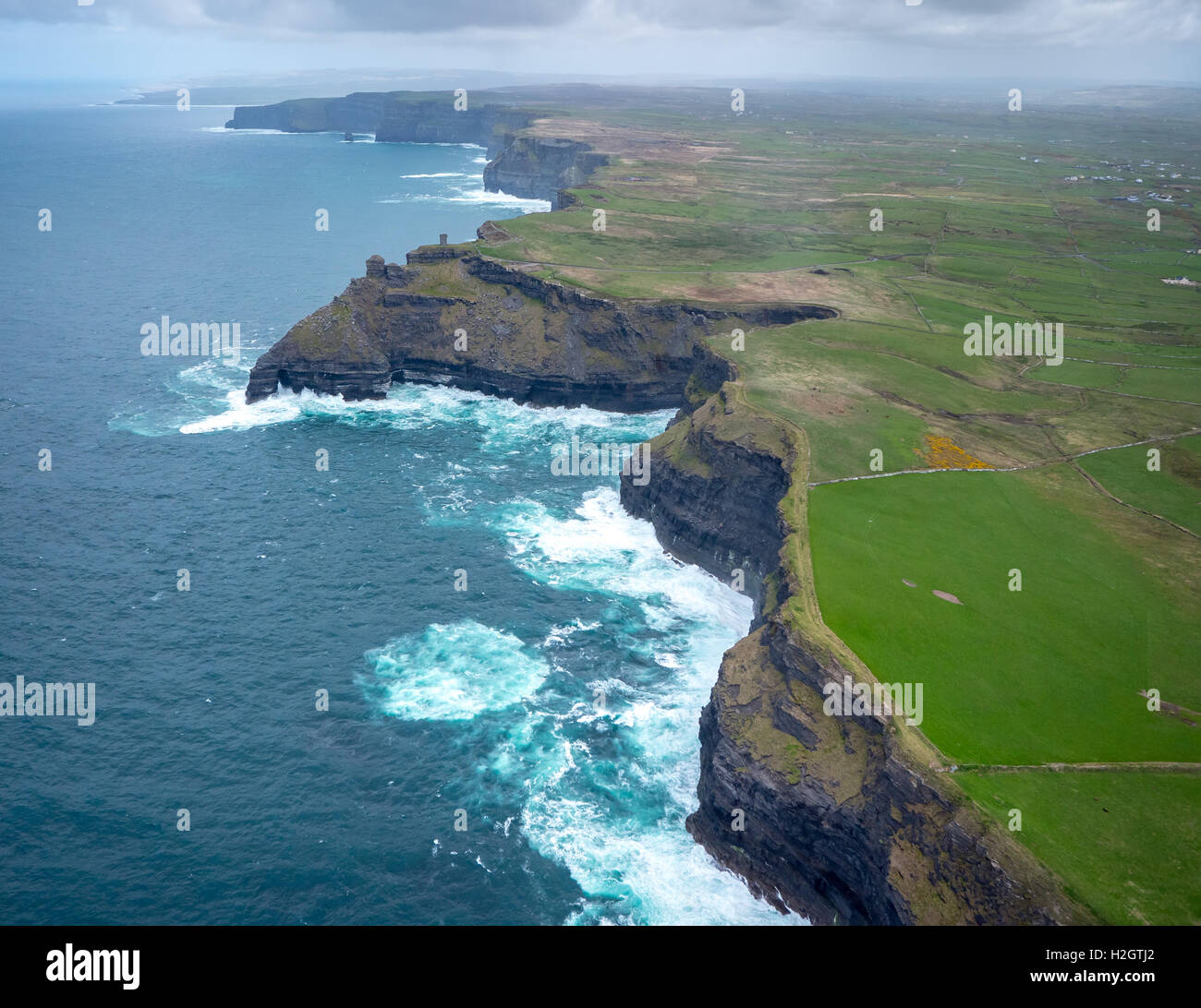 Les falaises de Moher, comté Clare, Irlande, Océan Atlantique Banque D'Images