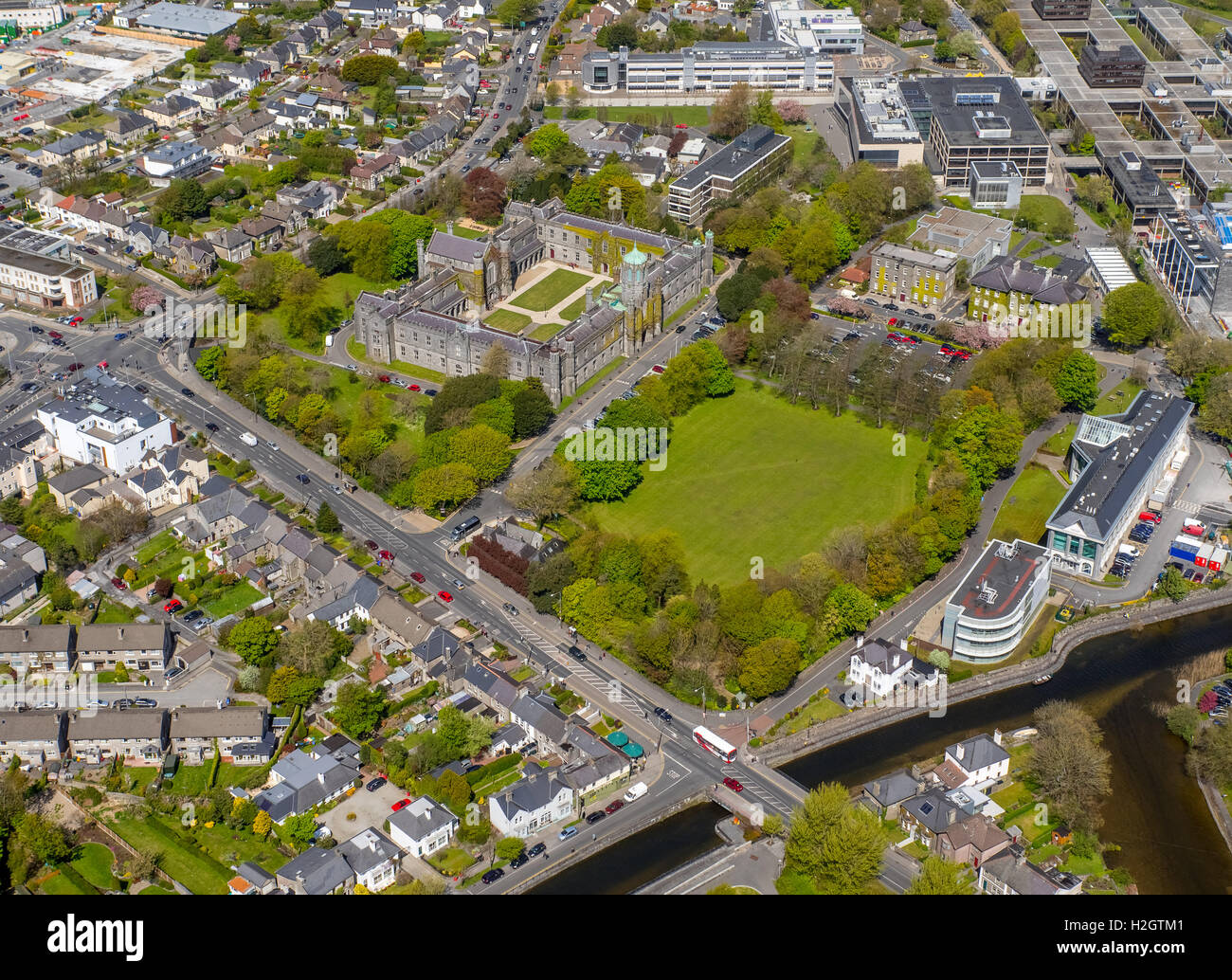 Université nationale d'Irlande, NUI, campus, quadrangle, Galway, le comté de Clare, Irlande Banque D'Images