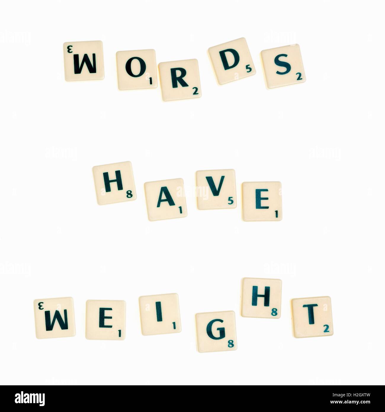 Le jeu de tuiles avec des lettres pour former des mots et des phrases Banque D'Images