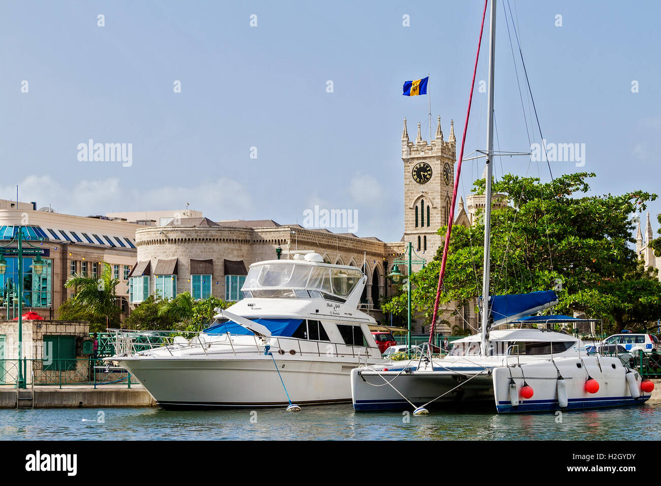 Bateaux dans Bridgetown Barbade Antilles Banque D'Images