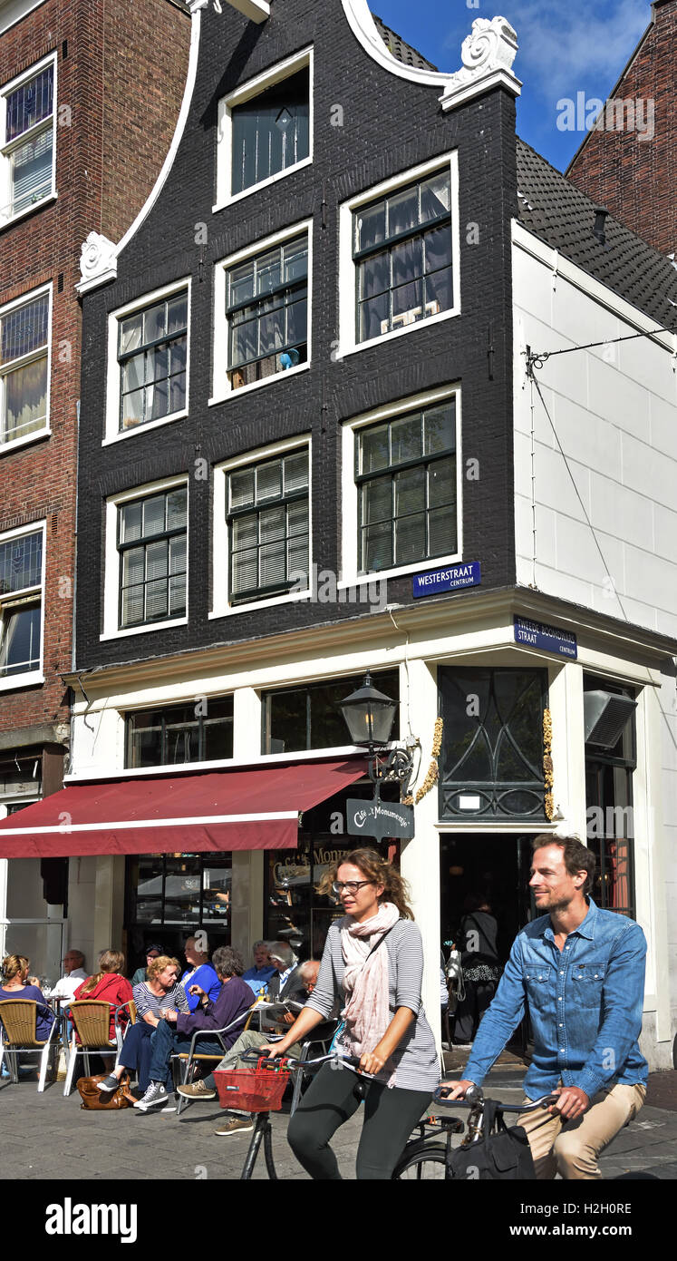 Cafe 't monumentje hors Pub Bar Café Jordaan Amsterdam Pays-Bas Banque D'Images
