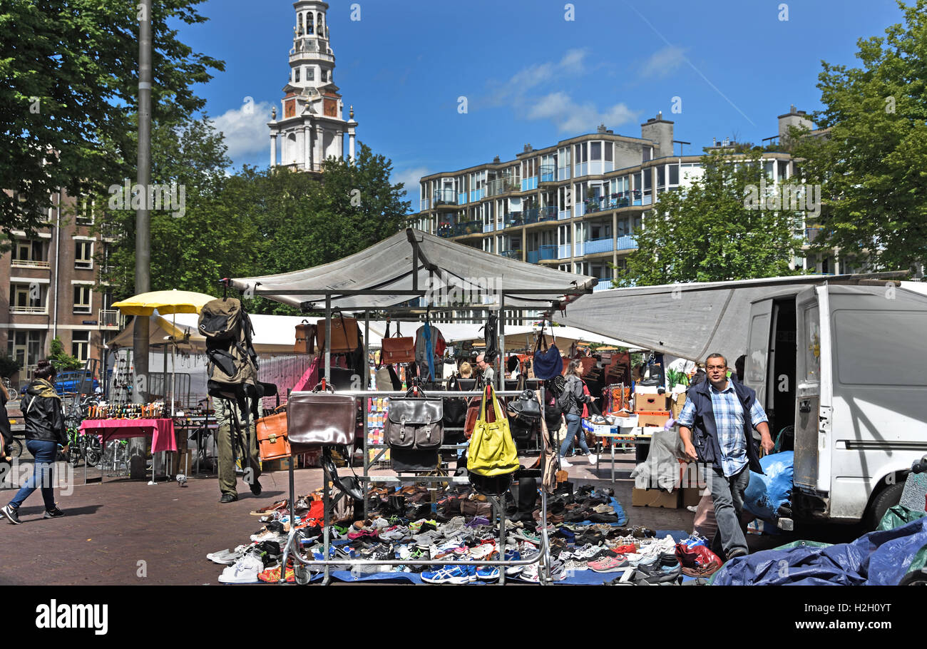 Marché aux puces de Waterlooplein Amsterdam Pays-Bas Banque D'Images