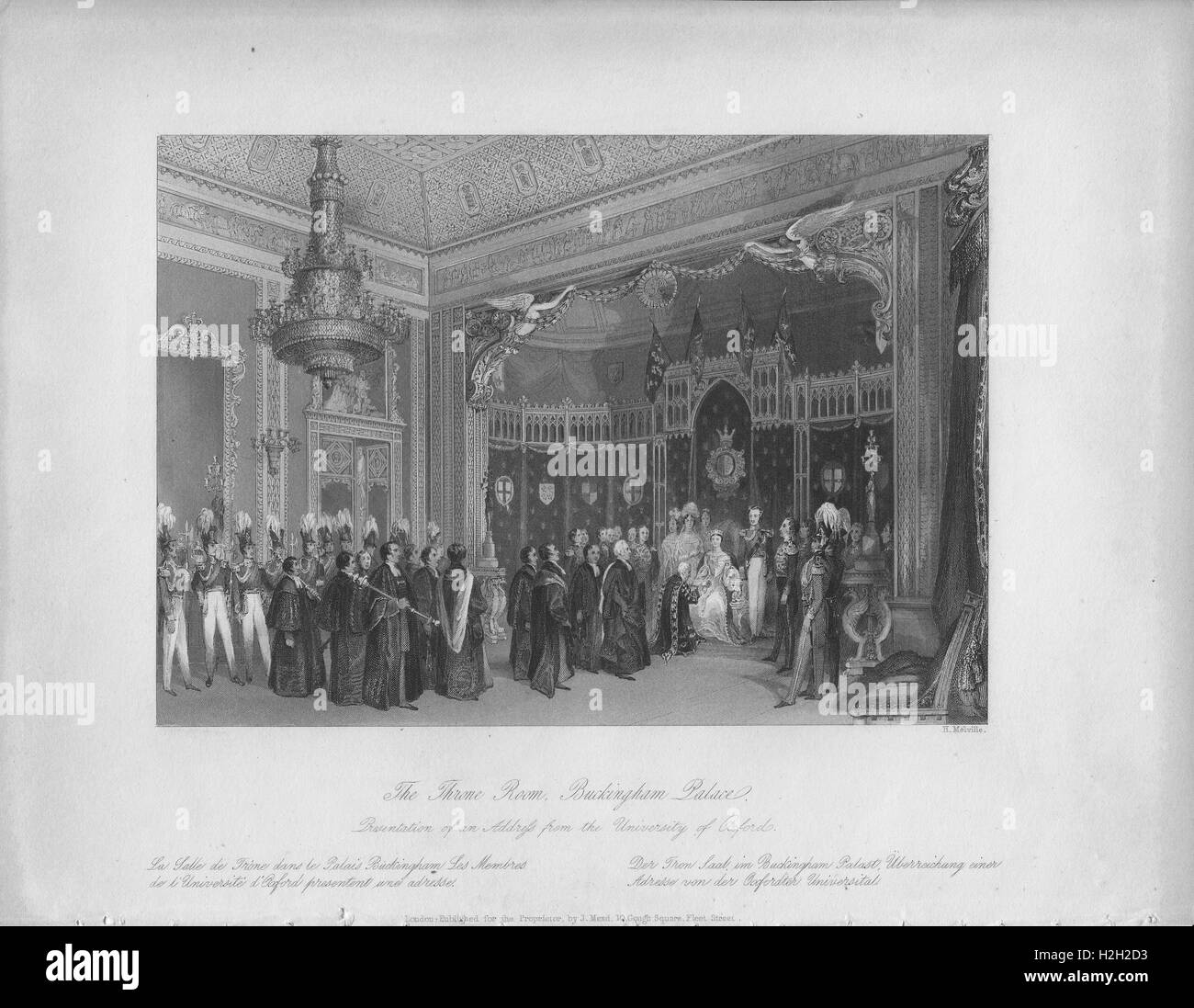 La salle du trône, le palais de Buckingham. Présentation d'une adresse de l'Université d'Oxford. Banque D'Images